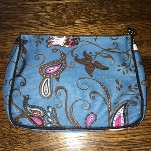 Estée Lauder blue paisley print zippered bag, new!